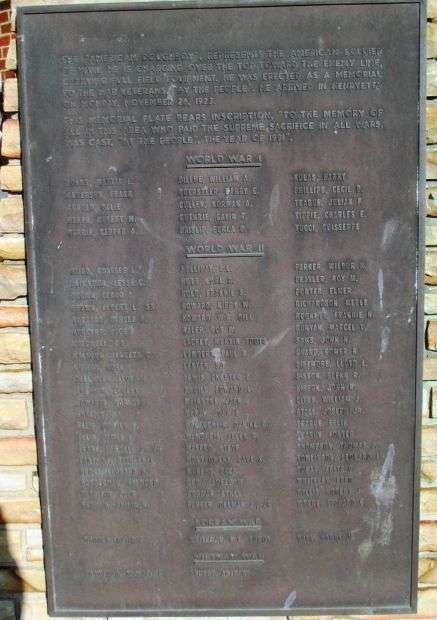 HENRYETTA WAR MEMORIAL PLAQUE