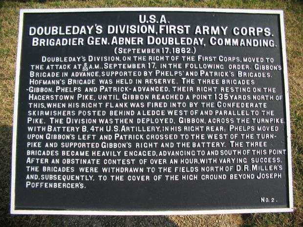 U.S.A DOUBLEDAY’S DIVISION FIRST ARMY CORPS WAR MEMORIAL PLAQUE