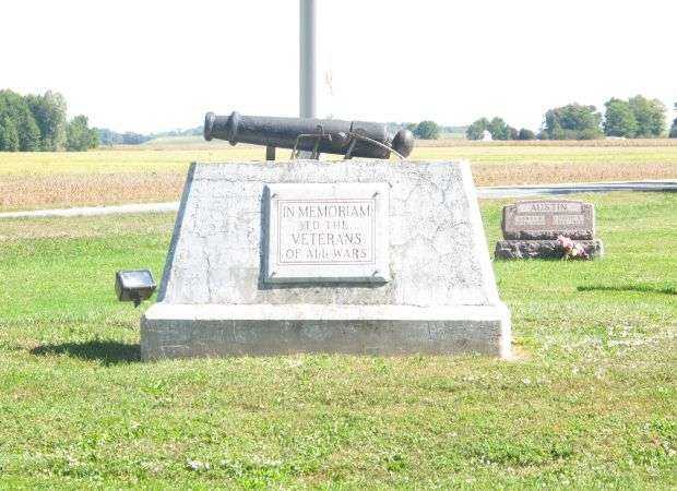 BETHLEHEM-CLAIRBOURE CEMETERY WAR VETERANS MEMORIAL FLAGPOLE CANNON