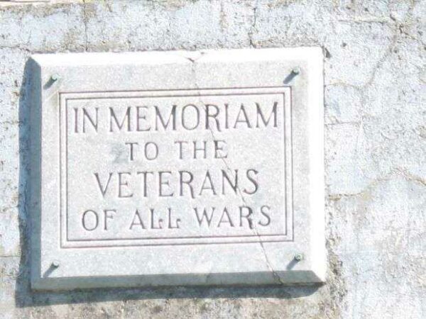 BETHLEHEM-CLAIRBOURE CEMETERY WAR VETERANS MEMORIAL FLAGPOLE STONE