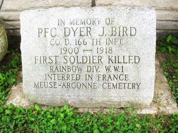 PFC. DYER J. BIRD MEMORIAL TABLET