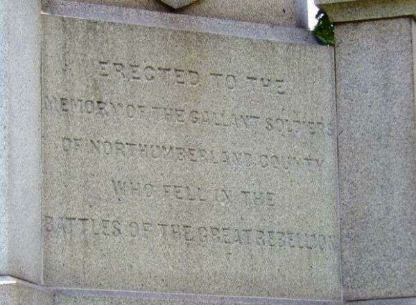 NORTHUMBERLAND COUNTY CIVIL WAR MEMORIAL STONE A