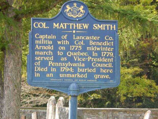 COL. MATTHEW SMITH REVOLUTIONARY WAR MEMORIAL MARKER