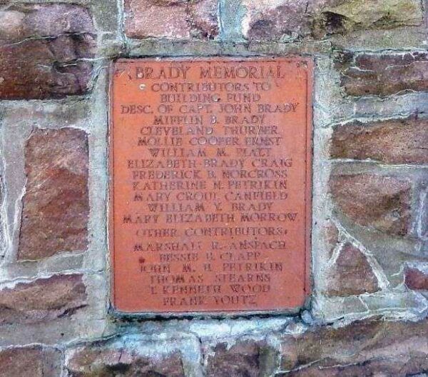 BRADY MEMORIAL PLAQUE B