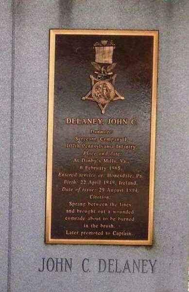 JOHN C. DELANEY MEDAL OF HONOR MEMORIAL PLAQUE