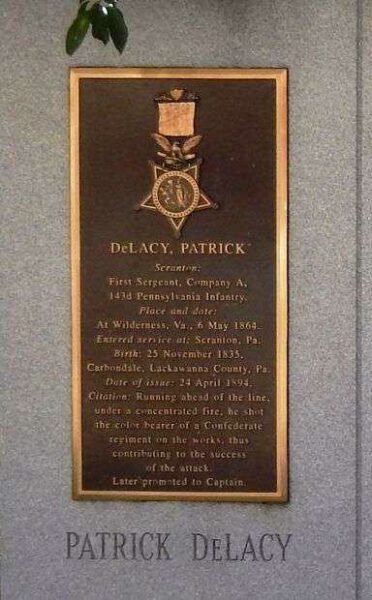 PATRICK DELACY MEDAL OF HONOR MEMORIAL PLAQUE