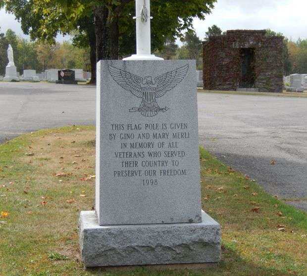 GINO AND MARY MERLI ALL VETERANS MEMORIAL FLAGPOLE DEDICATION STONE