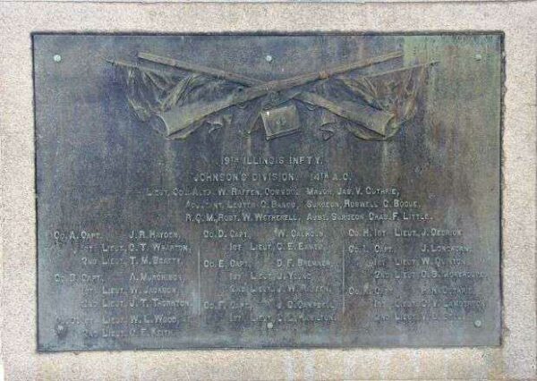 19TH ILLINOIS INFANTRY MEMORIAL PLAQUE B