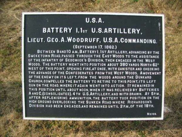 BATTERY I, 1ST U.S. ARTILLERY WAR MEMORIAL PLAQUE