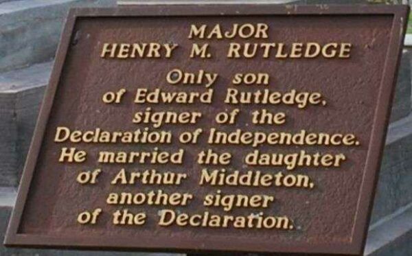 MAJOR HENRY M. RUTLEDGE MEMORIAL PLAQUE