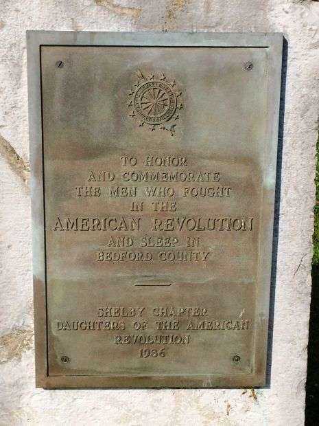 BEDFORD COUNTY REVOLUTIONARY WAR VETERANS MEMORIAL PLAQUE