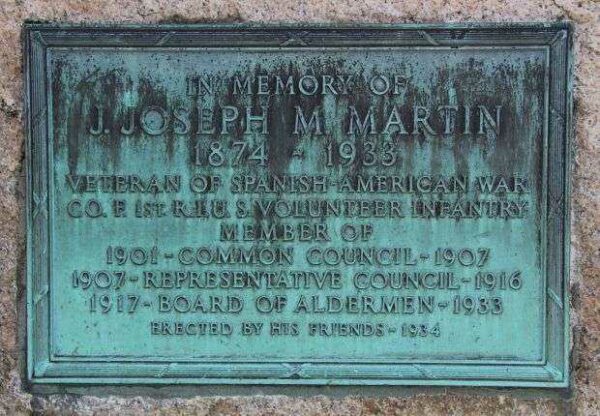 J. JOSEPH M. MARTIN WAR MEMORIAL PLAQUE