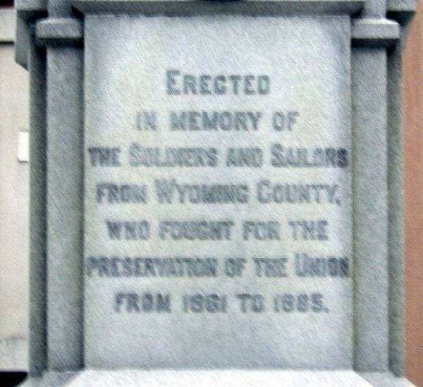 WYOMING COUNTY CIVIL WAR MEMORIAL DEDICATION STONE