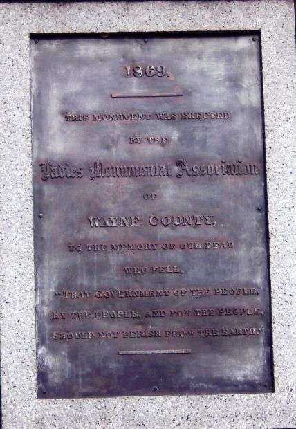 WAYNE COUNTY CIVIL WAR MONUMENT PLAQUE