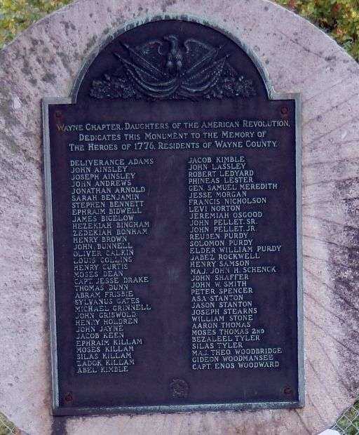 THE HEROES OF 1776 REVOLUTIONARY WAR MEMORIAL PLAQUE