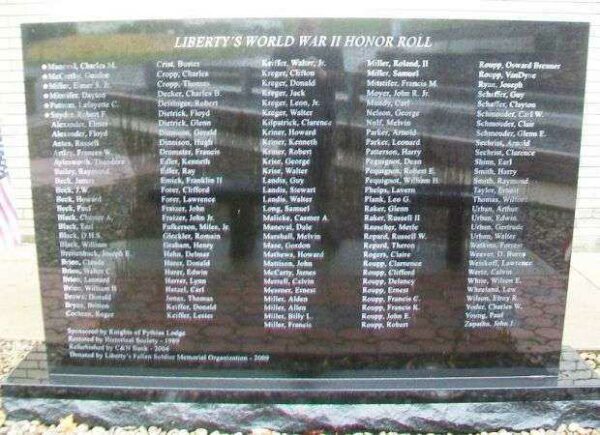 LIBERTY’S WORLD WAR II HONOR ROLL MEMORIAL