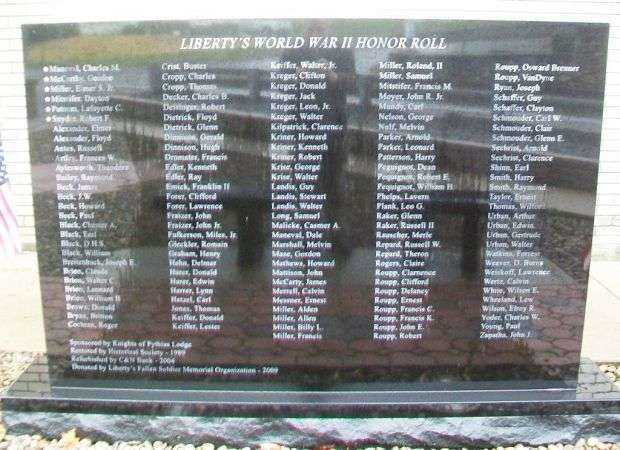 LIBERTY’S WORLD WAR II HONOR ROLL MEMORIAL