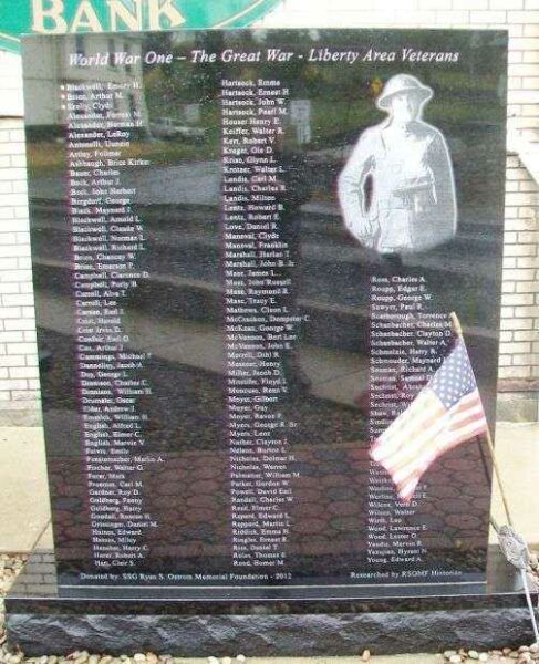 LIBERTY AREA WORLD WAR I VETERANS MEMORIAL