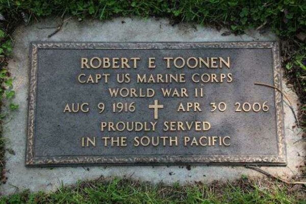 ROBERT E TOONEN MEMORIAL CEMETERY STONE