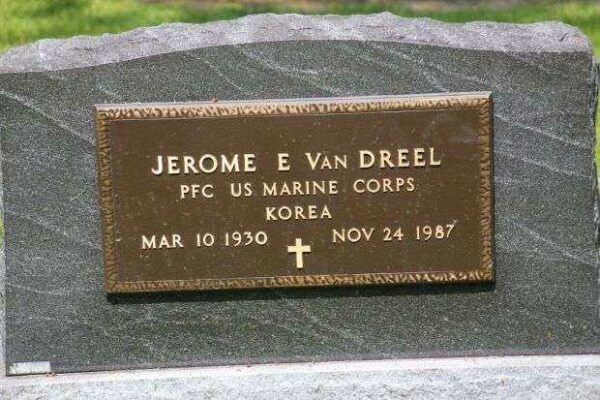 JEROME E VAN DREEL MEMORIAL CEMETERY STONE