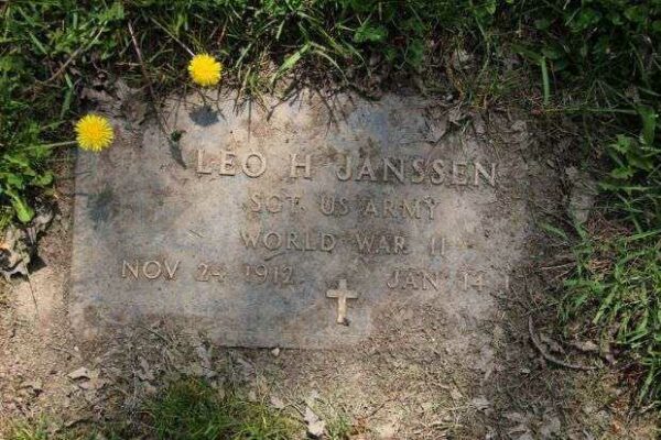 LEO H JANSSEN MEMORIAL CEMETERY STONE