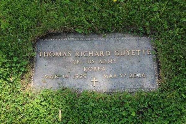 THOMAS RICHARD GUYETTE MEMORIAL CEMETERY STONE