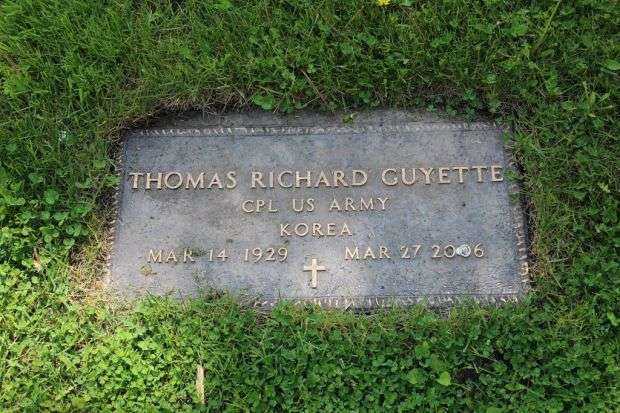 THOMAS RICHARD GUYETTE MEMORIAL CEMETERY STONE
