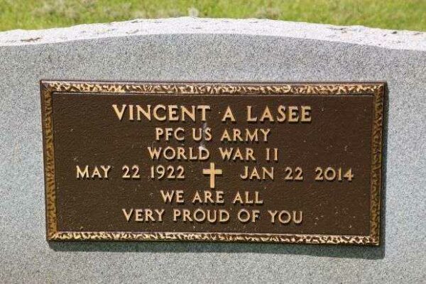 VINCENT A LASEE MEMORIAL CEMETERY STONE