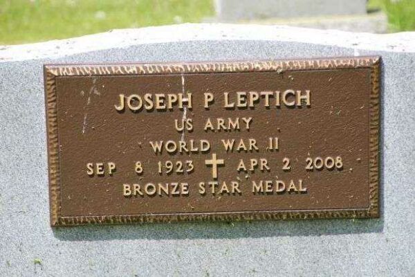 JOSEPH P LEPTICH MEMORIAL CEMETERY STONE