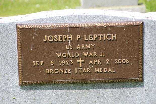 JOSEPH P LEPTICH MEMORIAL CEMETERY STONE