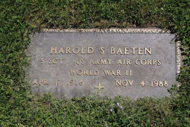HAROLD S BAETEN MEMORIAL CEMETERY STONE