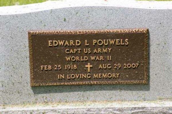 EWARD L POUWELS MEMORIAL CEMETERY STONE