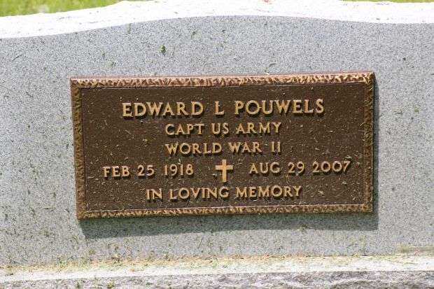 EWARD L POUWELS MEMORIAL CEMETERY STONE