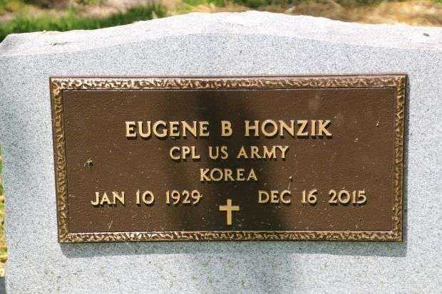 EUGENE B HONZIK MEMORIAL CEMETERY STONE