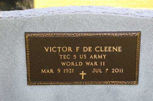 VICTOR F DE CLEENE MEMORIAL CEMETERY STONE
