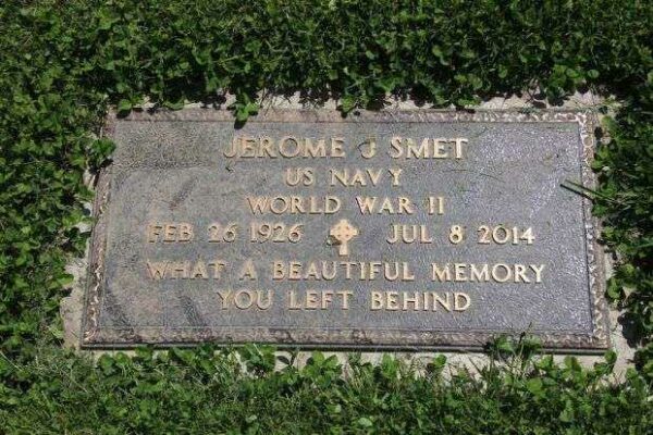 JEROME J SMET MEMORIAL CEMETERY STONE