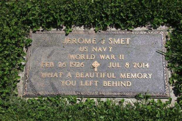 JEROME J SMET MEMORIAL CEMETERY STONE