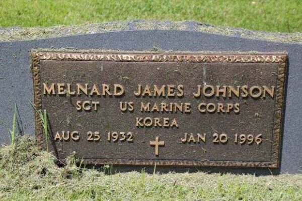 MELNARD JAMES JOHNSON MEMORIAL CEMETERY STONE