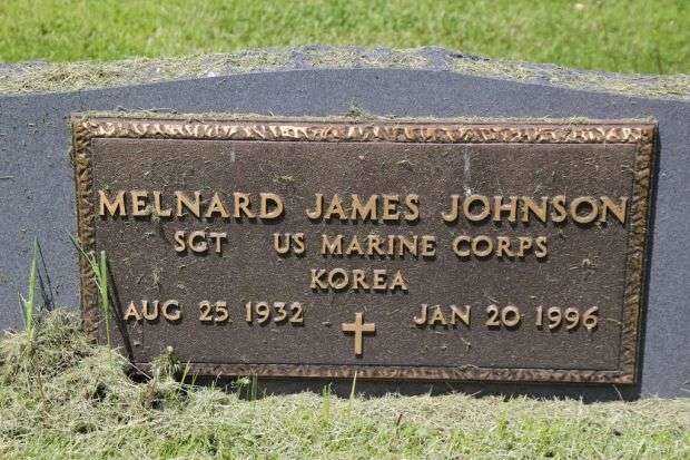 MELNARD JAMES JOHNSON MEMORIAL CEMETERY STONE