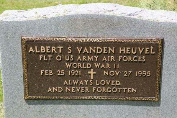 ALBERT S VANDEN HEUVEL MEMORIAL CEMETERY STONE