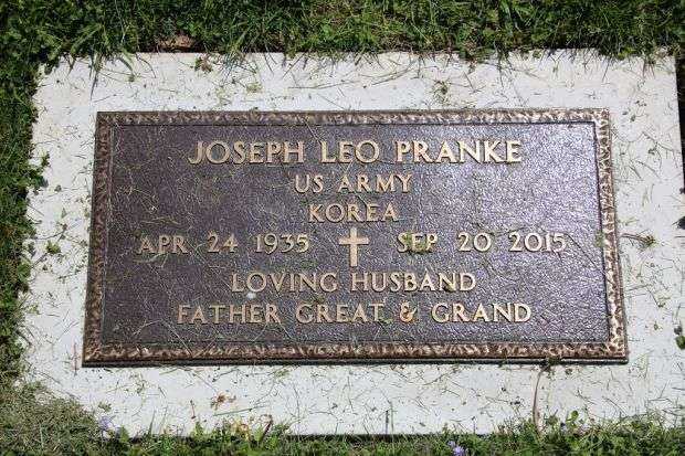 JOSEPH LEO PRANKE MEMORIAL CEMETERY STONE