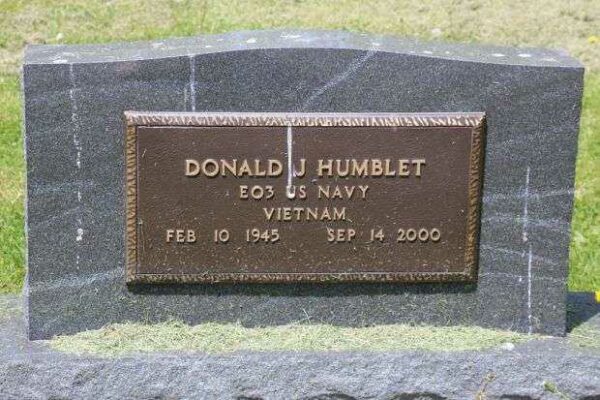 DONALD J HUMBLET MEMORIAL CEMETERY STONE