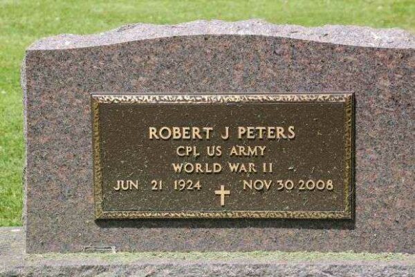 ROBERT J PETERS MEMORIAL CEMETERY STONE