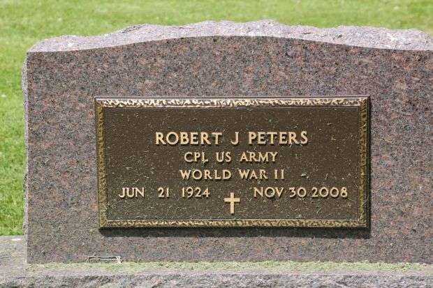 ROBERT J PETERS MEMORIAL CEMETERY STONE