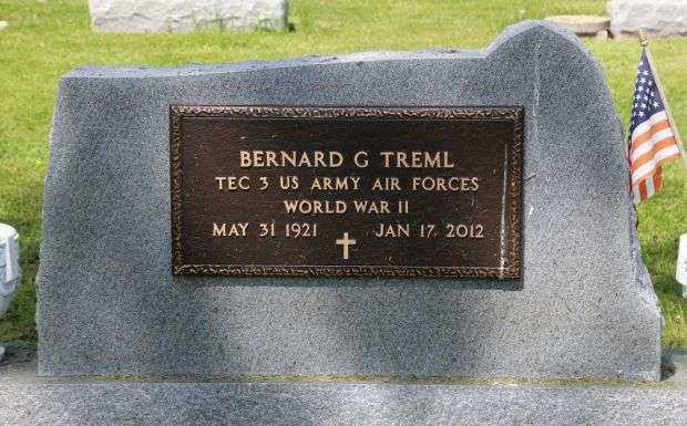 BERNARD G TREML MEMORIAL CEMETERY STONE