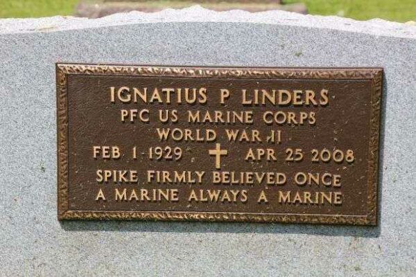 IGNATIUS P LINDERS MEMORIAL CEMETERY STONE