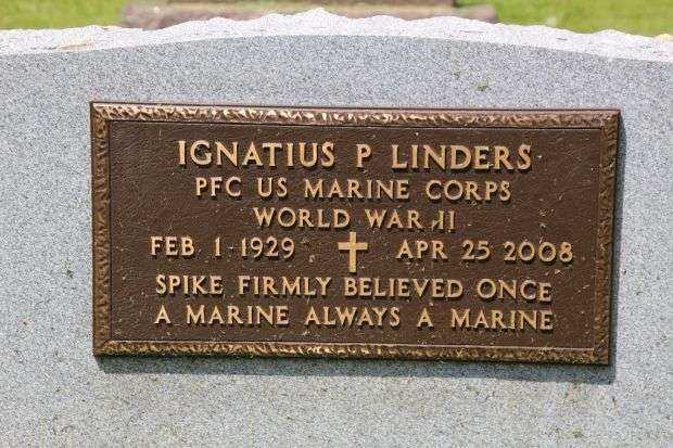 IGNATIUS P LINDERS MEMORIAL CEMETERY STONE