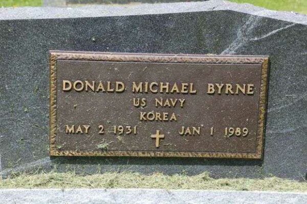 DONALD MICHAEL BYRNE MEMORIAL CEMETERY STONE