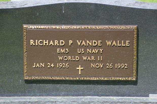 RICHARD P VANDE WALLE MEMORIAL CEMETERY STONE