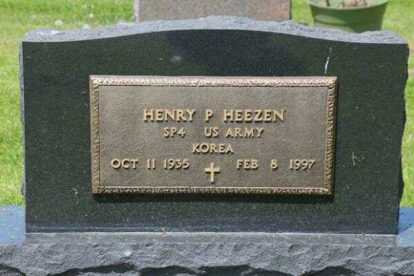 HENRY P HEEZEN MEMORIAL CEMETERY STONE